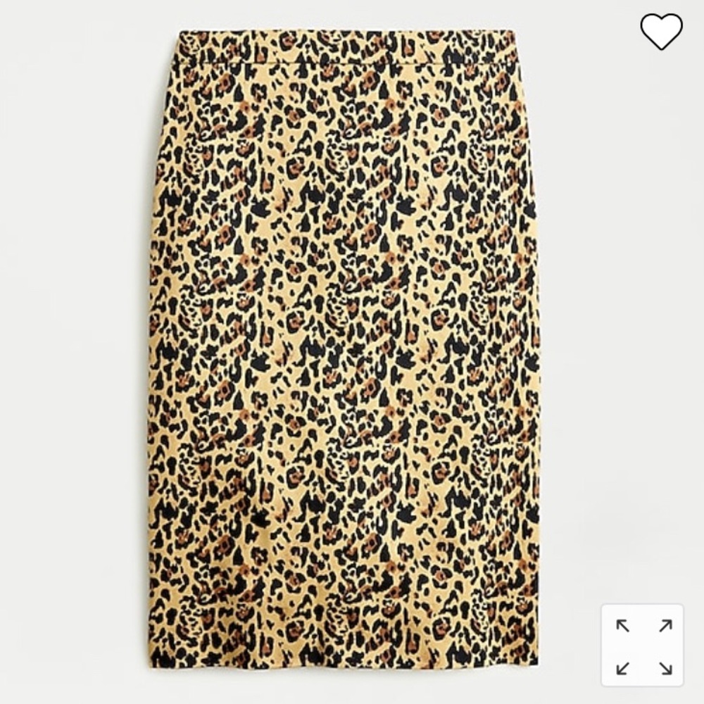 J. Crew Leopard Print Pencil Skirt in Tan, Black, Brown